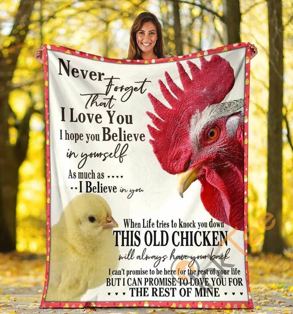 Never Forget That I Love You Chicken Farmer Farm Farming Ultra Soft Cozy Plush Fleece Blanket