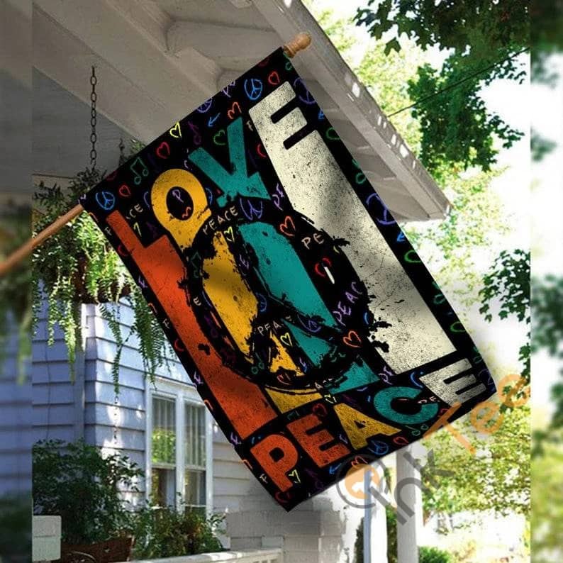 Peace And Wellbeing Ombre Watercolor Welcome Large Decorative Colorful Boho Hippie Porch Decor Summer Beach Love Sku 0165 House Flag