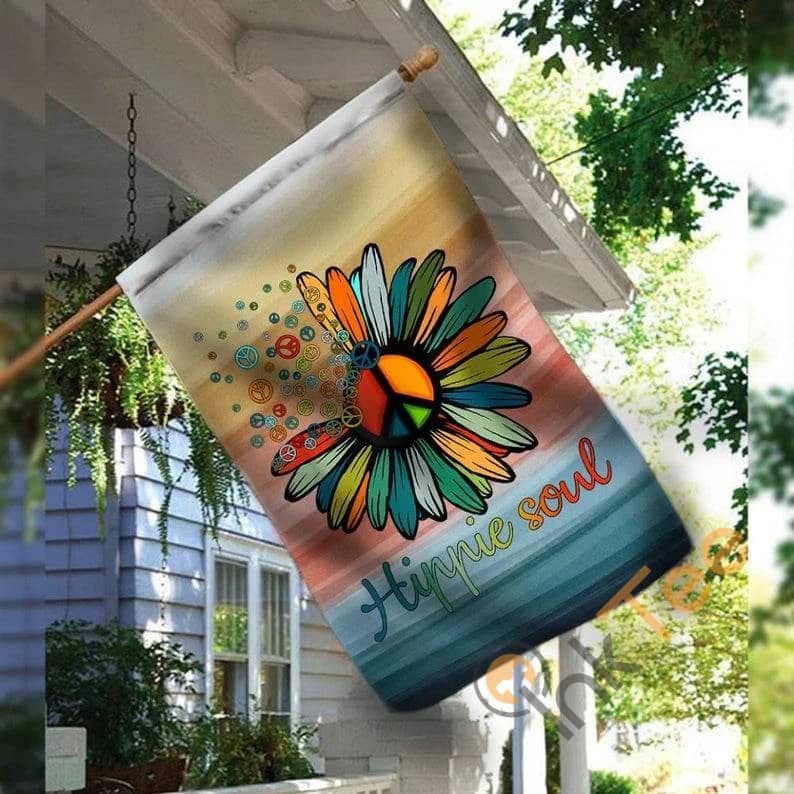 Peace And Wellbeing Ombre Watercolor Welcome Large Decorative Colorful Boho Hippie Porch Decor Summer Beach Soul Sku 0147 House Flag
