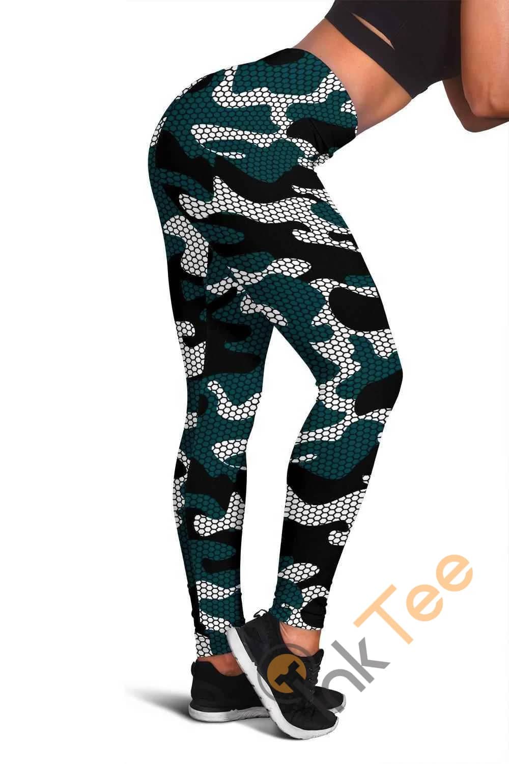 Philadelphia Eagles Inspired Hex Camo 3D All Over Print For Yoga Fitness Fashion Women's Leggings