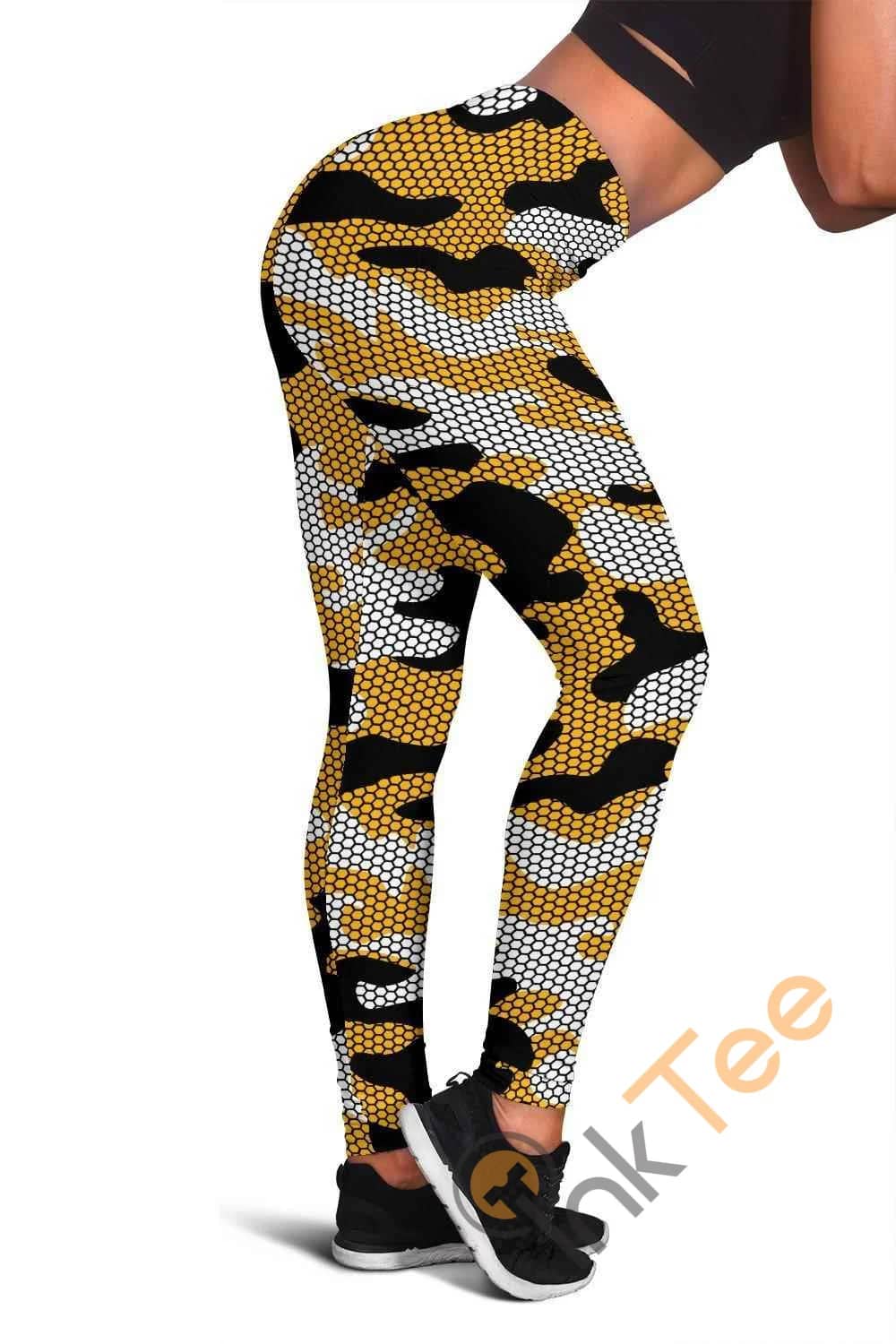 Pittsburgh Steelers Inspired Hex Camo 3D All Over Print For Yoga Fitness Fashion Women's Leggings