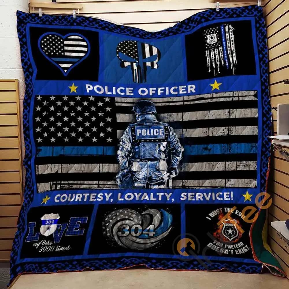 Police Officer Courtesy Loyalty  Blanket TH1707 Quilt