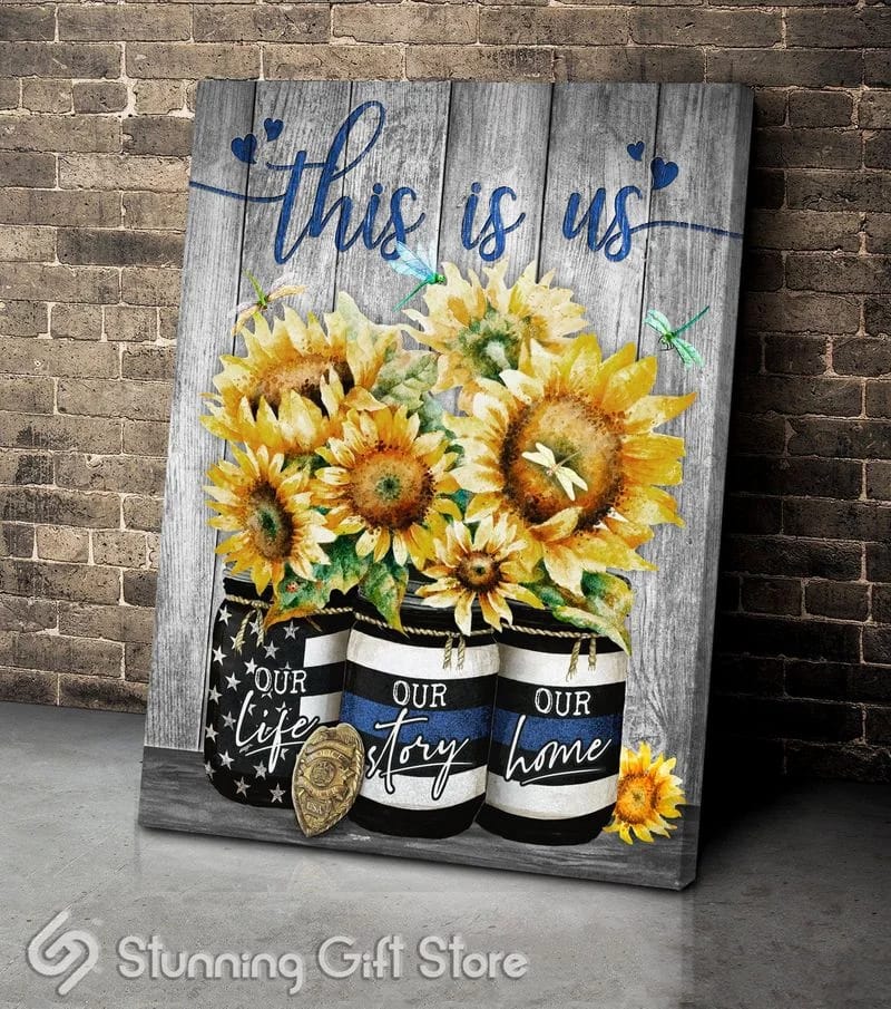 Police This Is Us Sunflower Unframed / Wrapped Canvas Wall Decor Poster