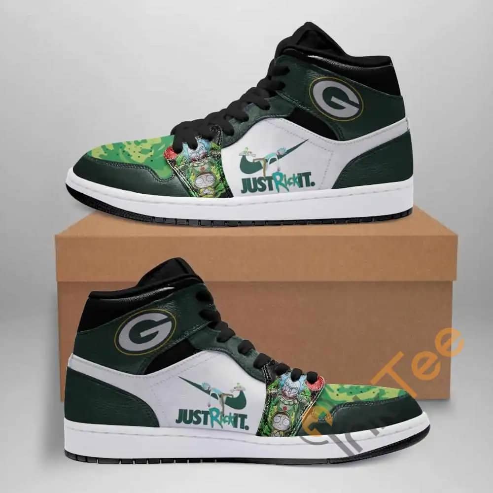 Rick And Morty Green Bay Packers Custom Air Jordan Shoes
