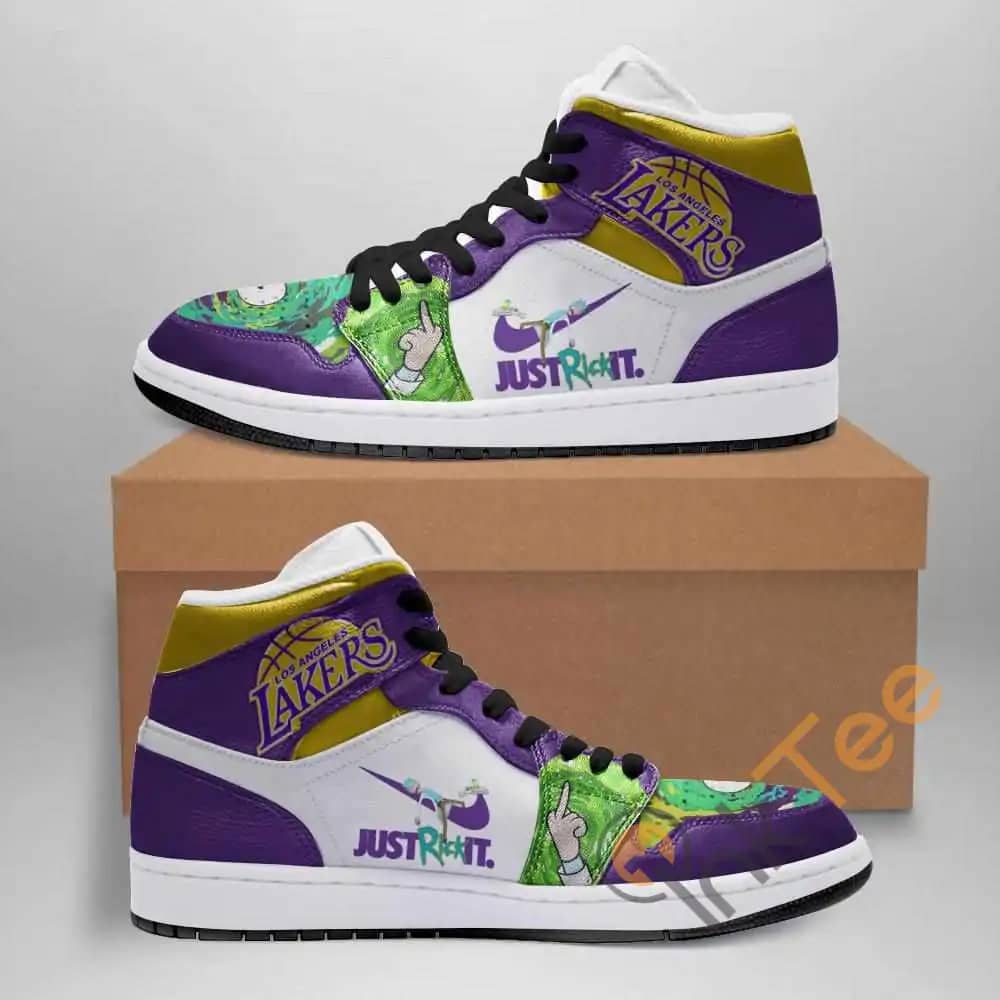 Rick And Morty Los Angeles Lakers Custom Air Jordan Shoes