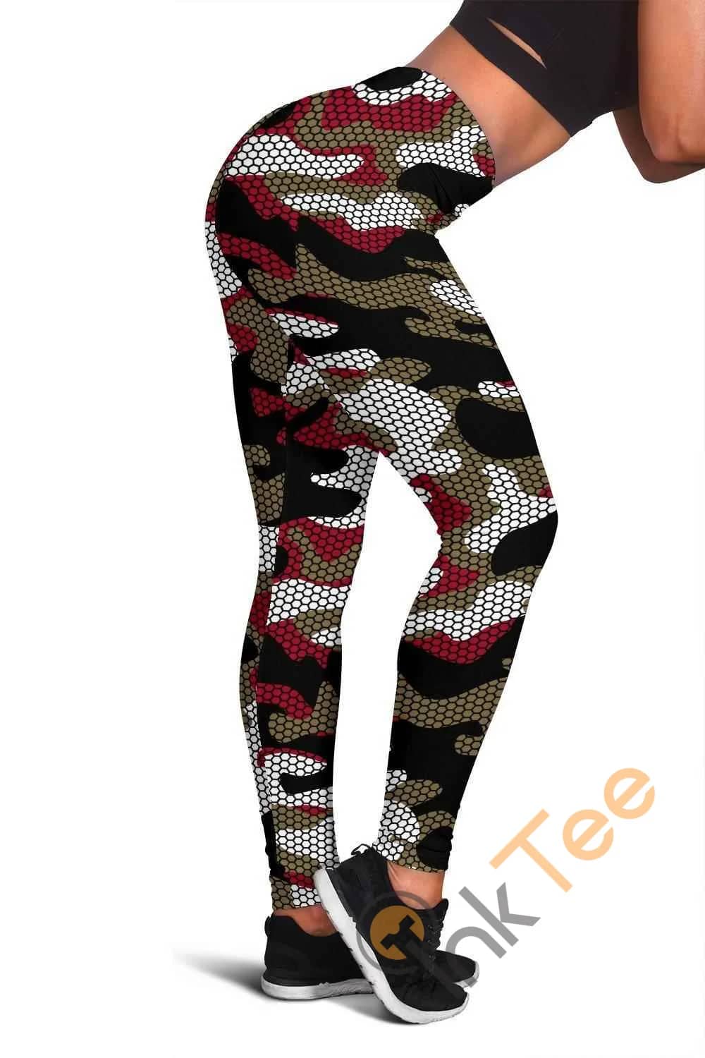 San Francisco 49ers Inspired Hex Camo 3D All Over Print For Yoga Fitness Fashion Women's Leggings