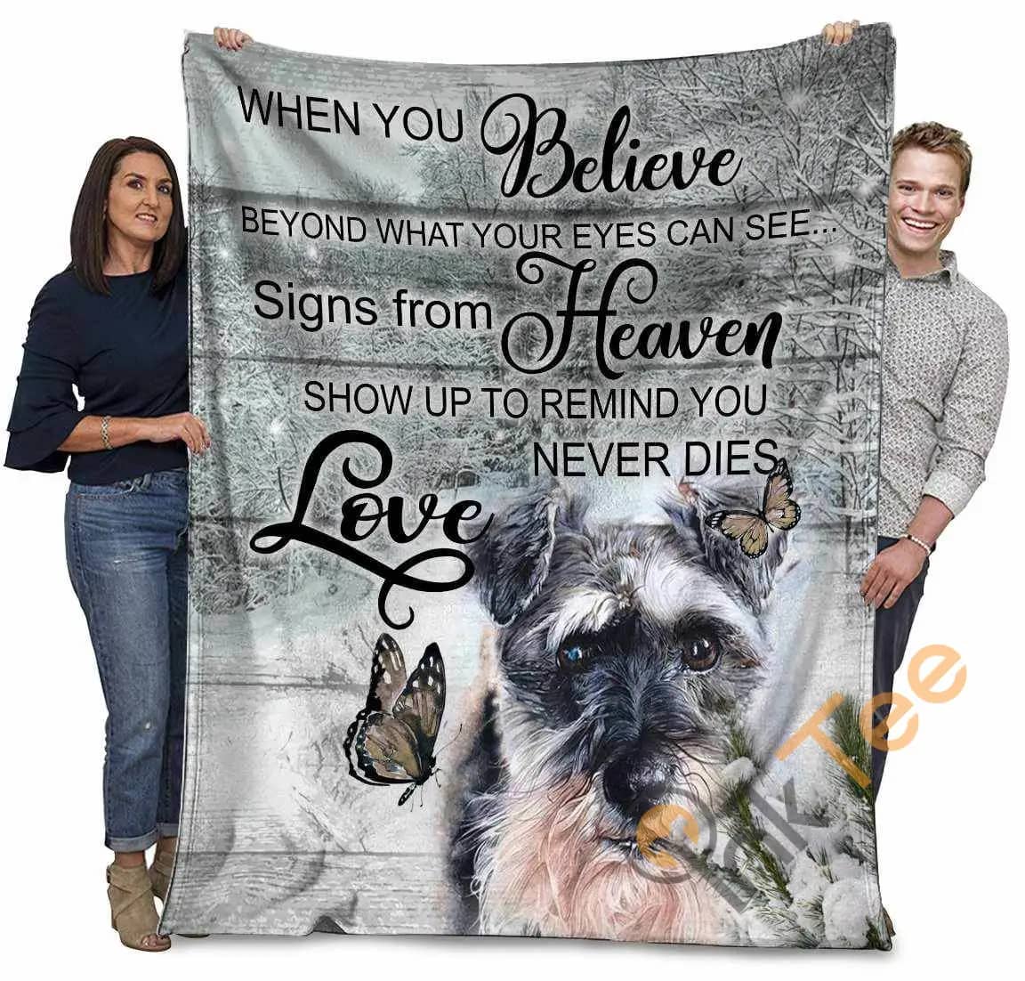 Schnauzer Dog When You Belive Beyond What Your Eyes Can See Ultra Soft Cozy Plush Fleece Blanket