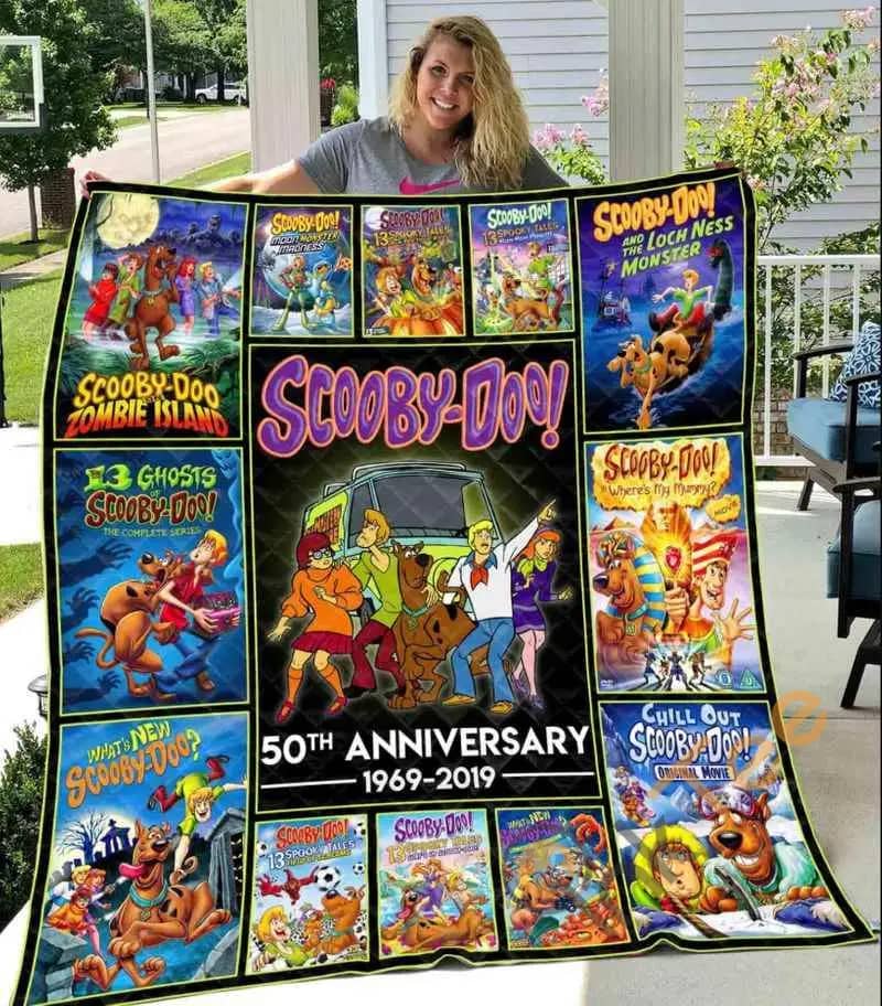 Scooby Doo 50Th Anniversary All Movie Poster  Blanket Quilt