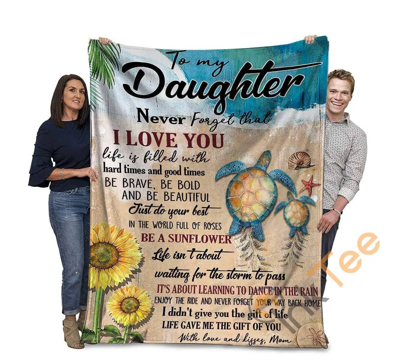 Sea Turtles To My Daughter Never Forget That I Love You Ultra Soft Cozy Plush Fleece Blanket
