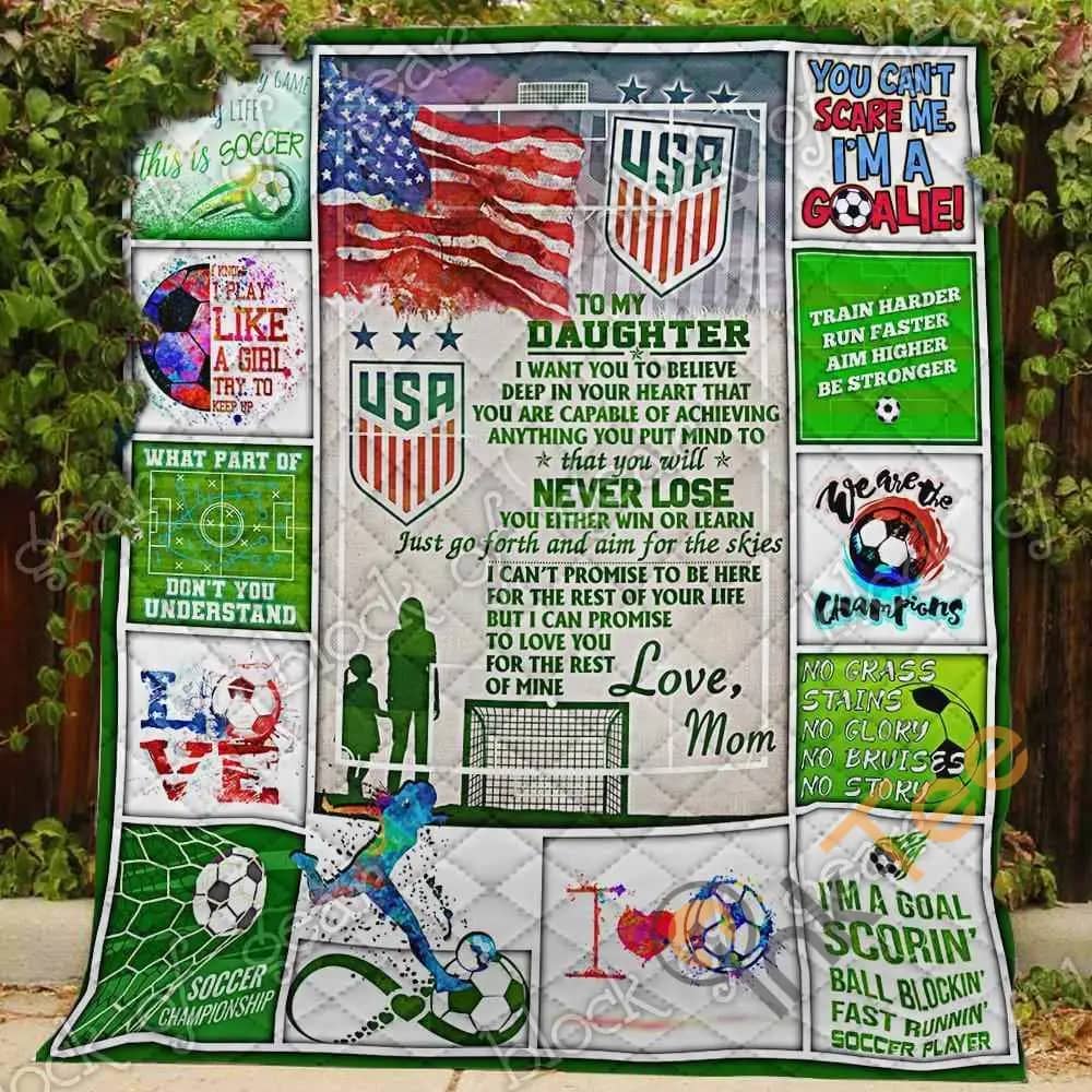 Soccer Daughter, Love, Mom  Blanket KC1807 Quilt