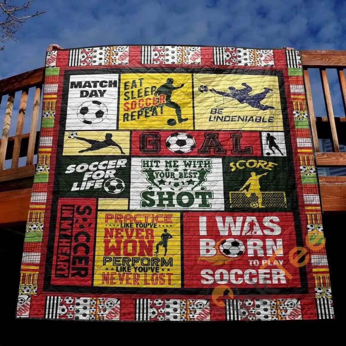Soccer For Life Red  Blanket TH0107 Quilt