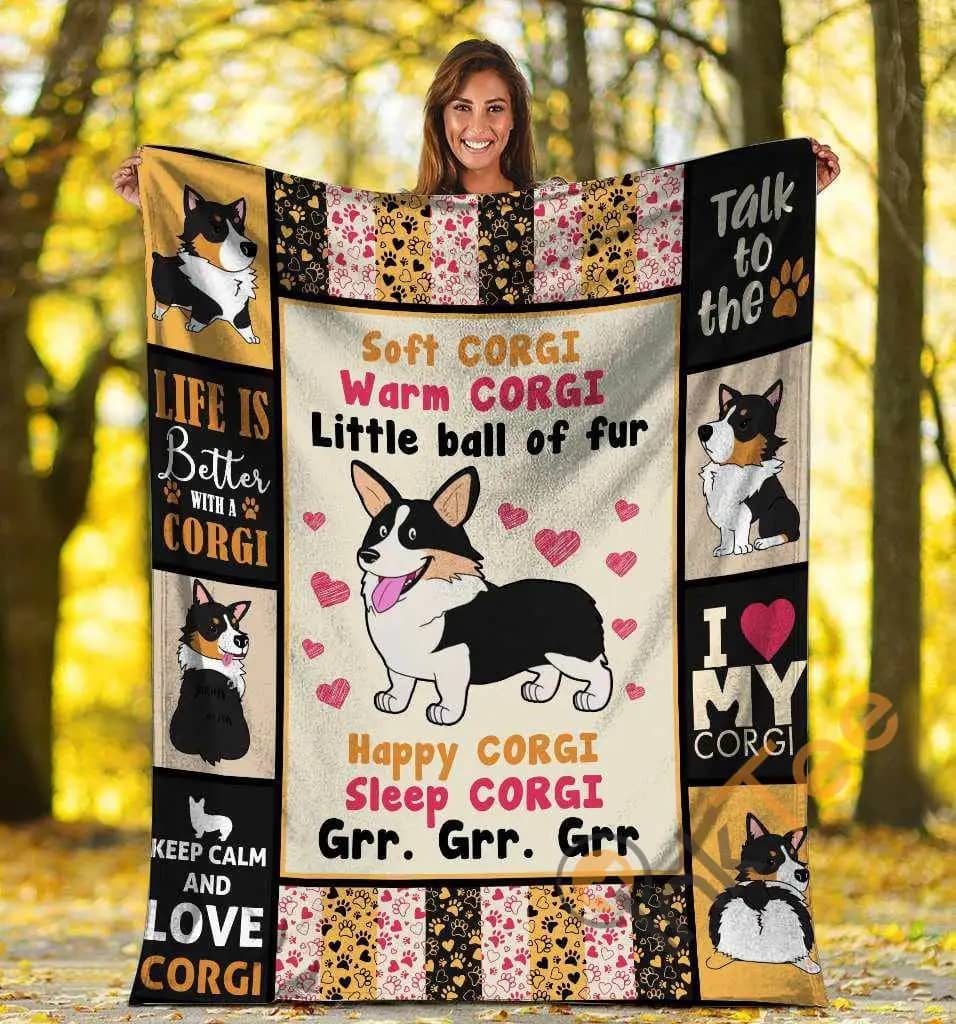 Soft Corgi Warm Corgi Little Ball Of Fur Corgi Dog Lover Gifts Ultra Soft Cozy Plush Fleece Blanket
