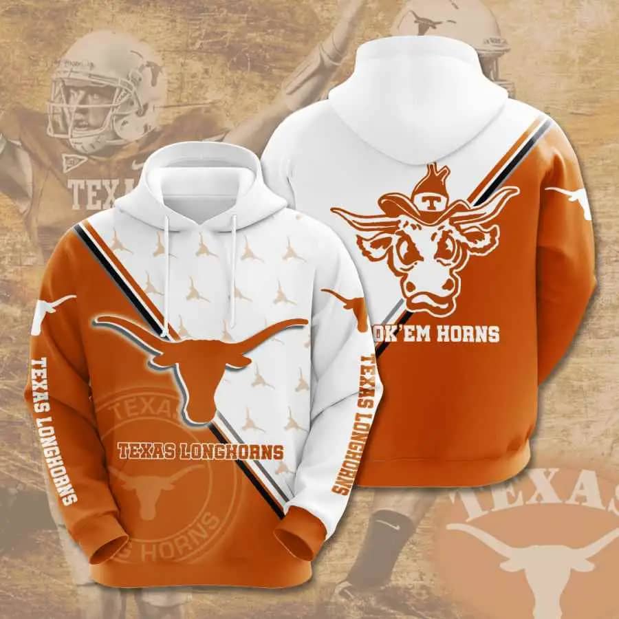 Sports American Football Ncaaf Texas Longhorns Usa 1242 Hoodie 3D