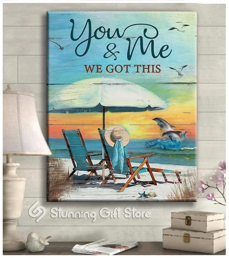 Summer Beach Dolphin You &Amp; Me We Gt This Unframed / Wrapped Canvas Wall Decor Poster