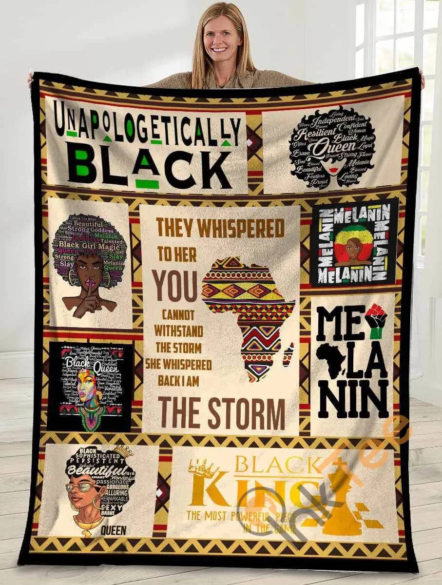 They Whispered To Her You Cannot Withstand The Storm Black African Women Ultra Soft Cozy Plush Fleece Blanket