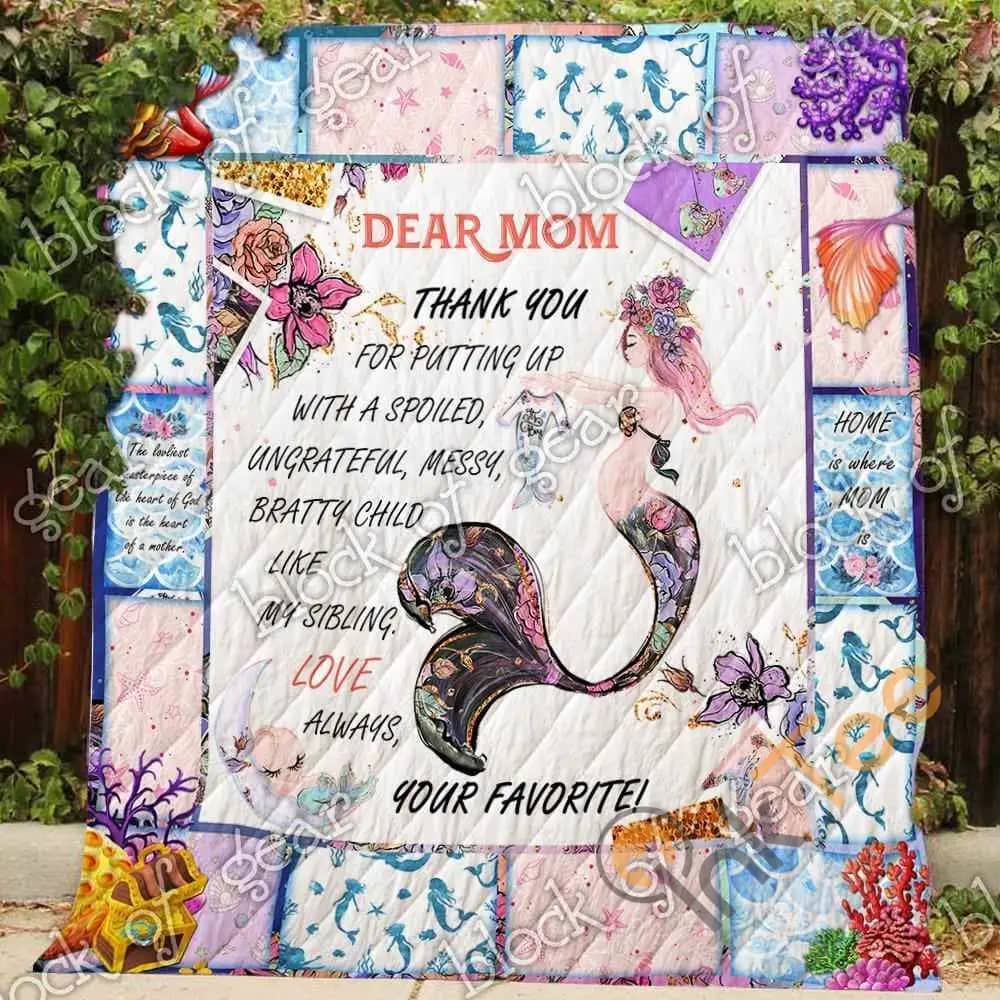 To Mermaid Mom, From Your Favorite  Blanket KC1707 Quilt