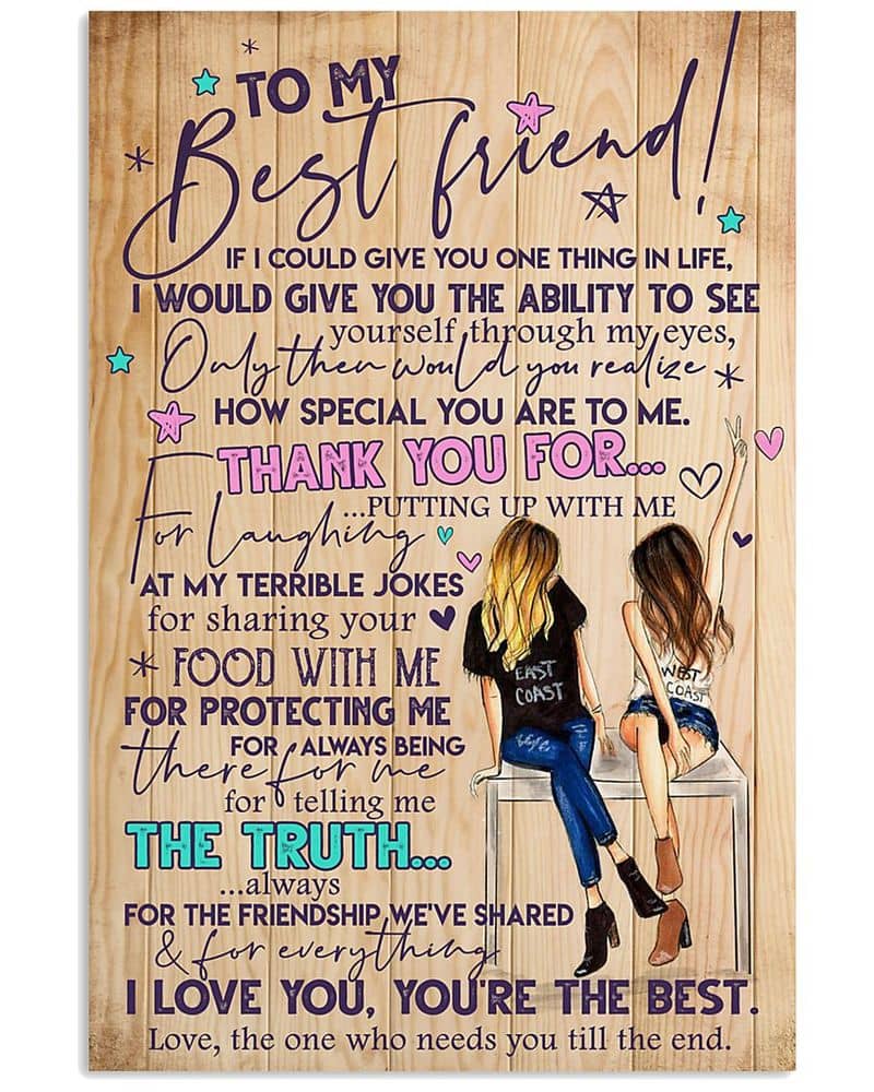 Inktee Store - To My Best Friend If I Could Give You One Thing In Life Unframed Satin Paper , Wrapped Frame Canvas Wall Decor Poster Image