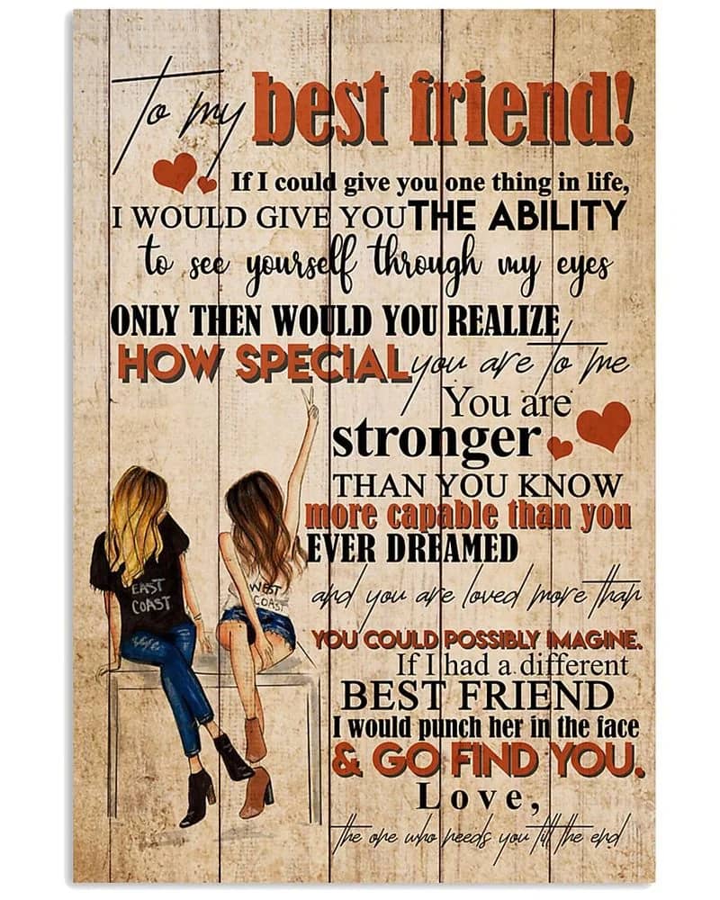 To My Bestie Canvas, Best Friend  - How Special You Are To Me Unframed Satin Paper , Framed Canvas Wall Decor Poster