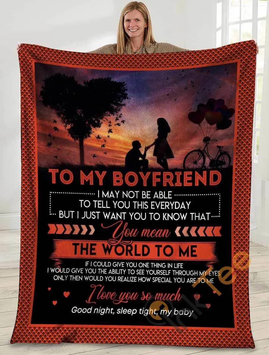 To My Boyfriend I May Not Be Able To Tell You Boyfriend And Girlfriend Sunset Couple Ultra Soft Cozy Plush Fleece Blanket