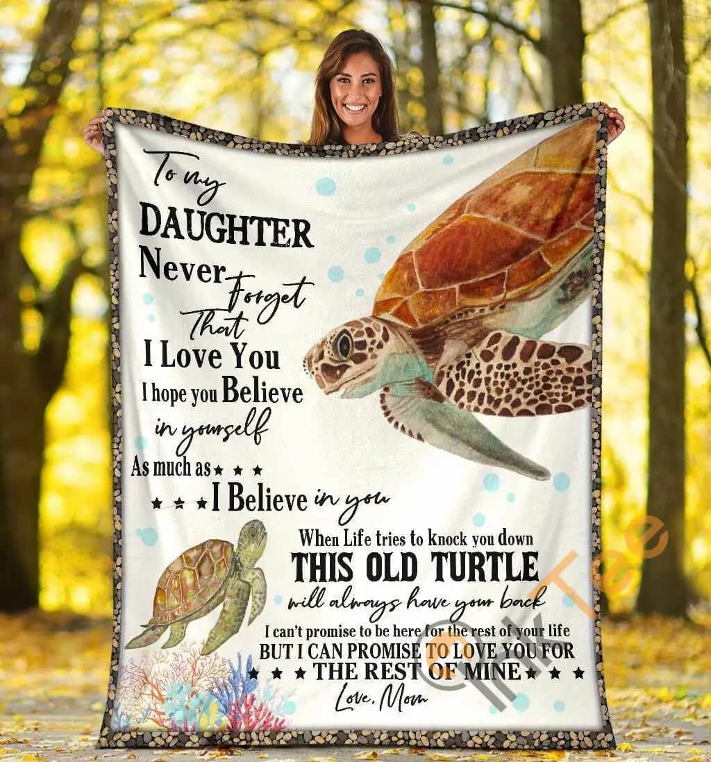 To My Daughter Never Forget That I Love You Sea Turtle Ultra Soft Cozy Plush Fleece Blanket