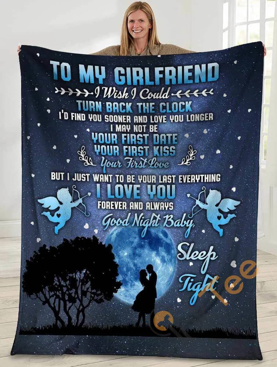 To My Girlfriend I Wish I Could Turn Back The Clock Boyfriend And Girlfriend In The Moonlight Ultra Soft Cozy Plush Fleece Blanket