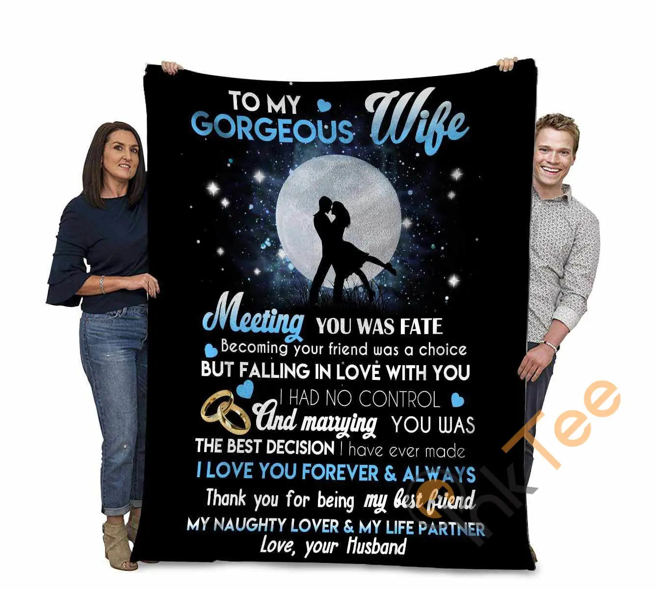 To My Gogeous Wife Meeting You Was Fate But Falling In Love With You I Had No Control Husband And Wife Ultra Soft Cozy Plush Fleece Blanket