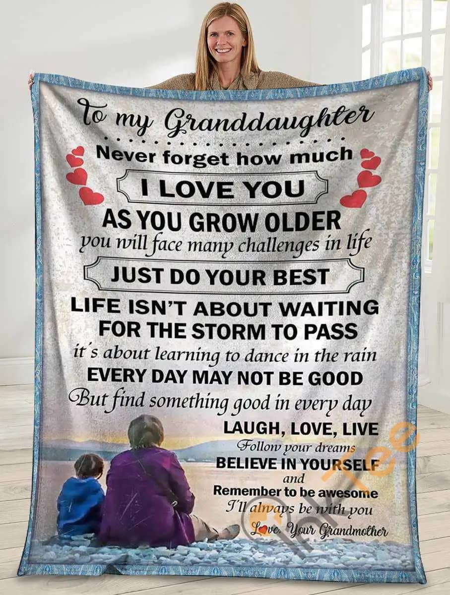 To My Granddaughter Never Forget How Much I Love You Grandma And Granddaughter Ultra Soft Cozy Plush Fleece Blanket