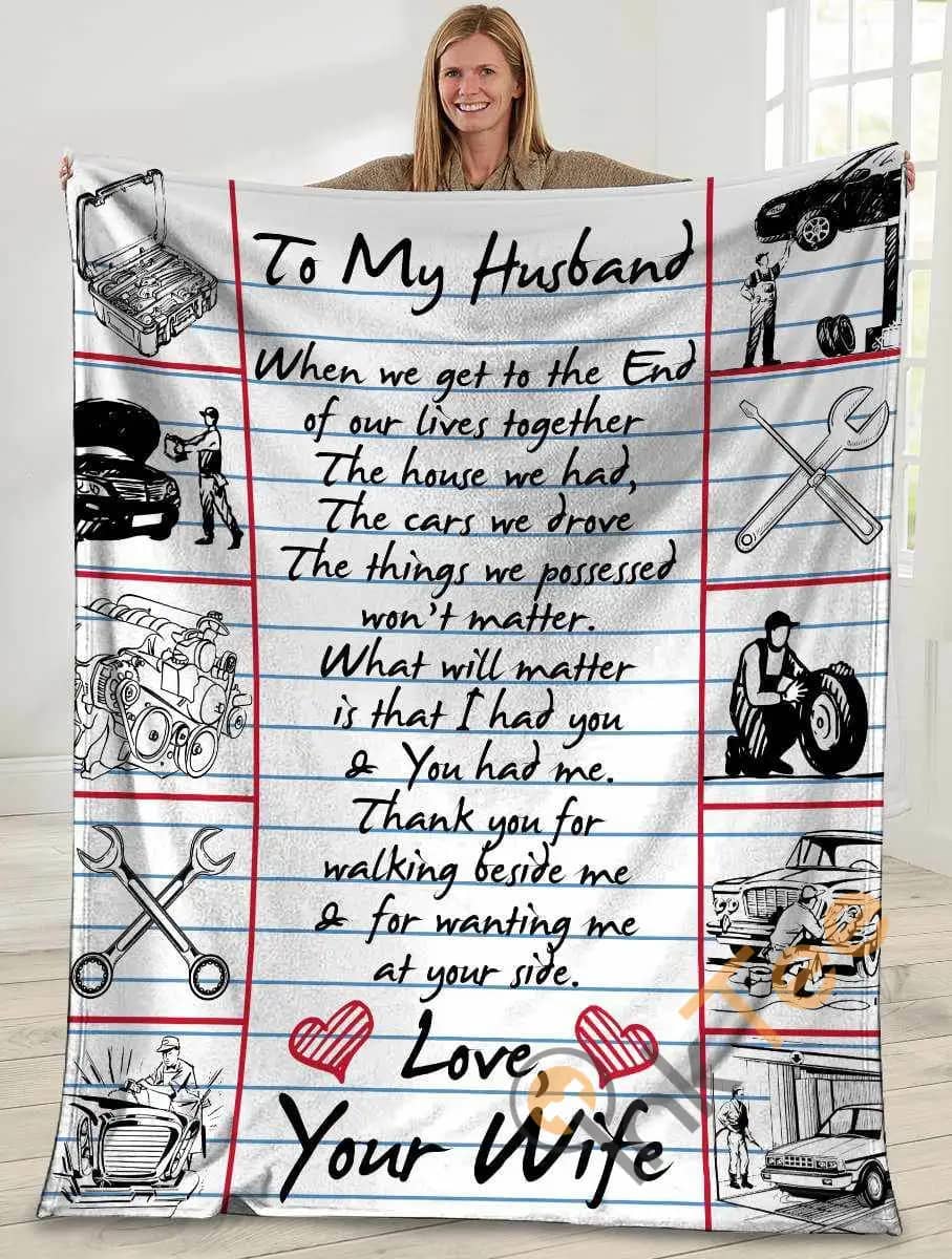 To My Husband When We Get To The End Car Mechanic Ultra Soft Cozy Plush Fleece Blanket