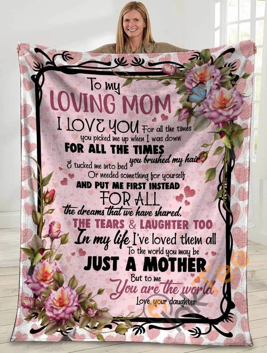 To My Loving Mom I Love You For All The Times Flower Ultra Soft Cozy Plush Fleece Blanket