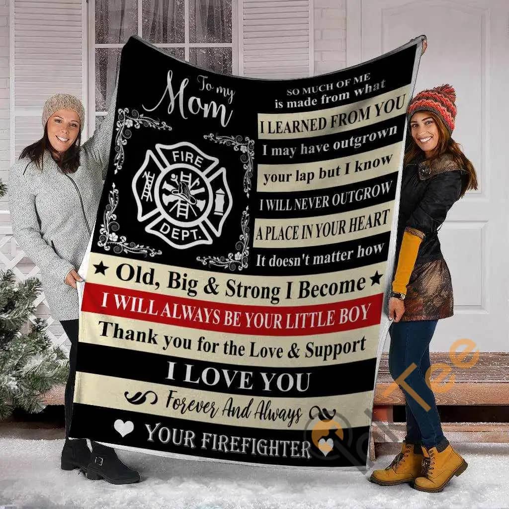 To My Mom So Much Of Me Is Made From What I Learned From You Firefighter Ultra Soft Cozy Plush Fleece Blanket
