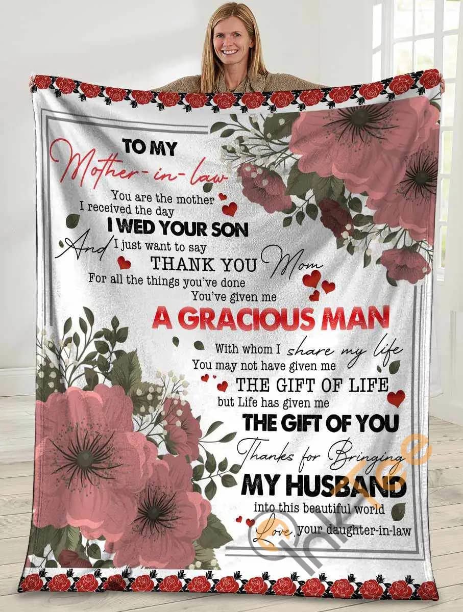 To My Mother In Law You Are The Mother I Recieved Flower Ultra Soft Cozy Plush Fleece Blanket