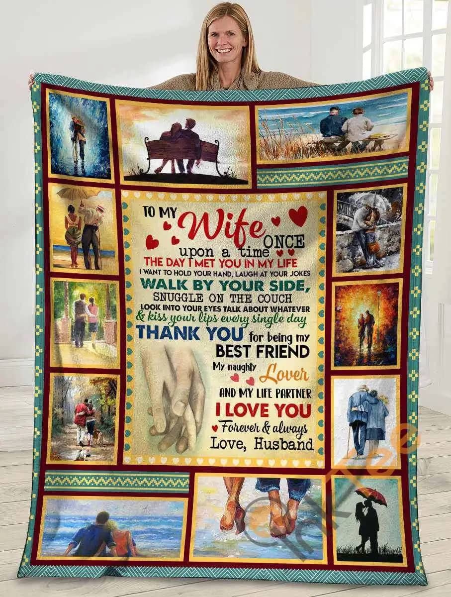 To My Wife Once Upon A Time Husband And Wife Ultra Soft Cozy Plush Fleece Blanket