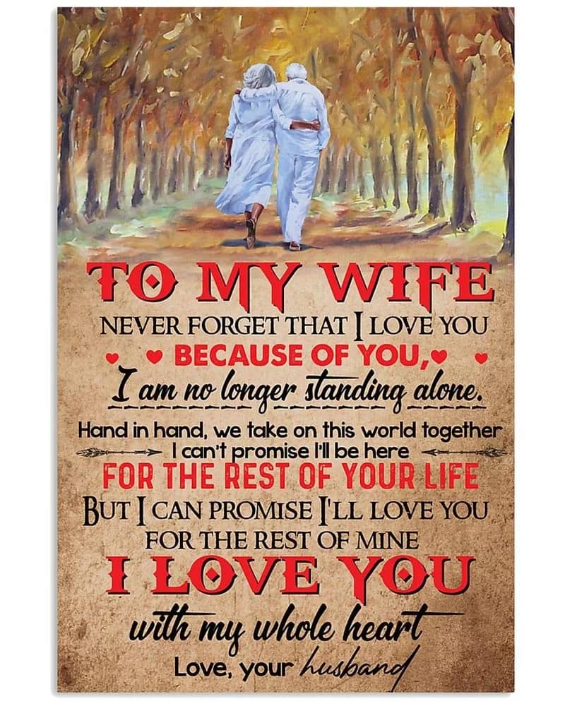 To My Wife  Love Your Husband I Love You Hard In Hard, We Take On This Wirkd Together Unframed , Wrapped Frame Canvas Wall Decor Poster