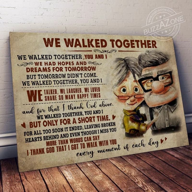 Up Carl And Ellie We Walked Together To My Lover Unframed / Wrapped Canvas Wall Decor Poster