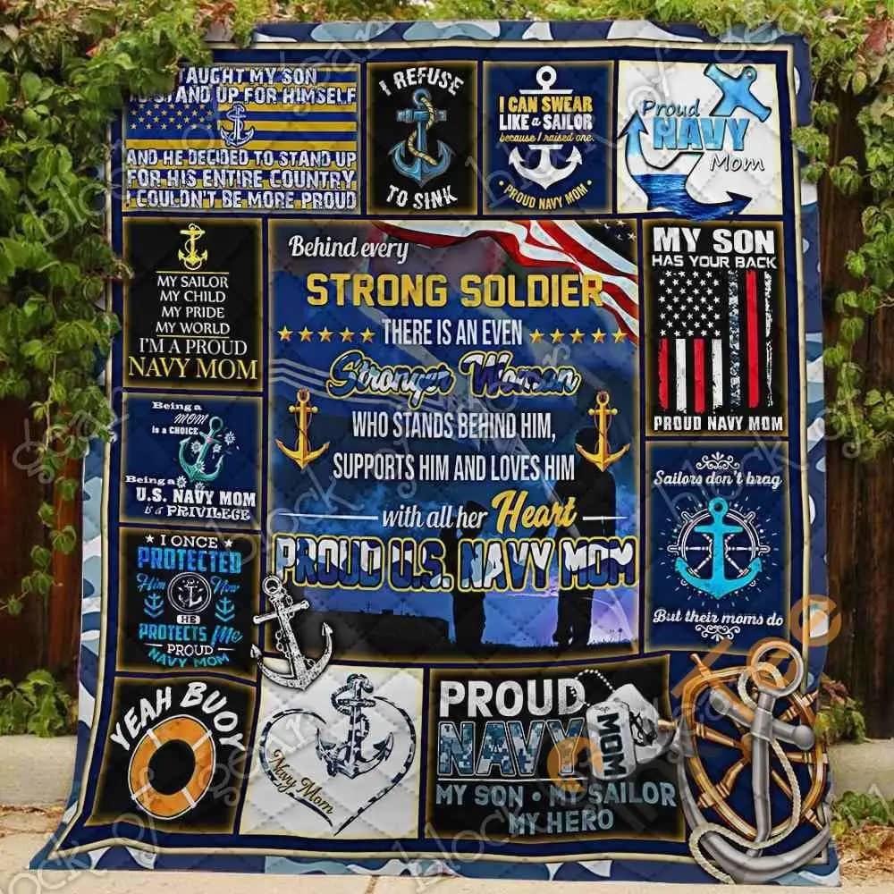 Us Navy Mom  Blanket Kc1807 Quilt