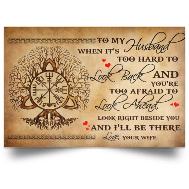 Viking To My Husband Right Beside You Unframed / Wrapped Canvas Wall Decor Poster