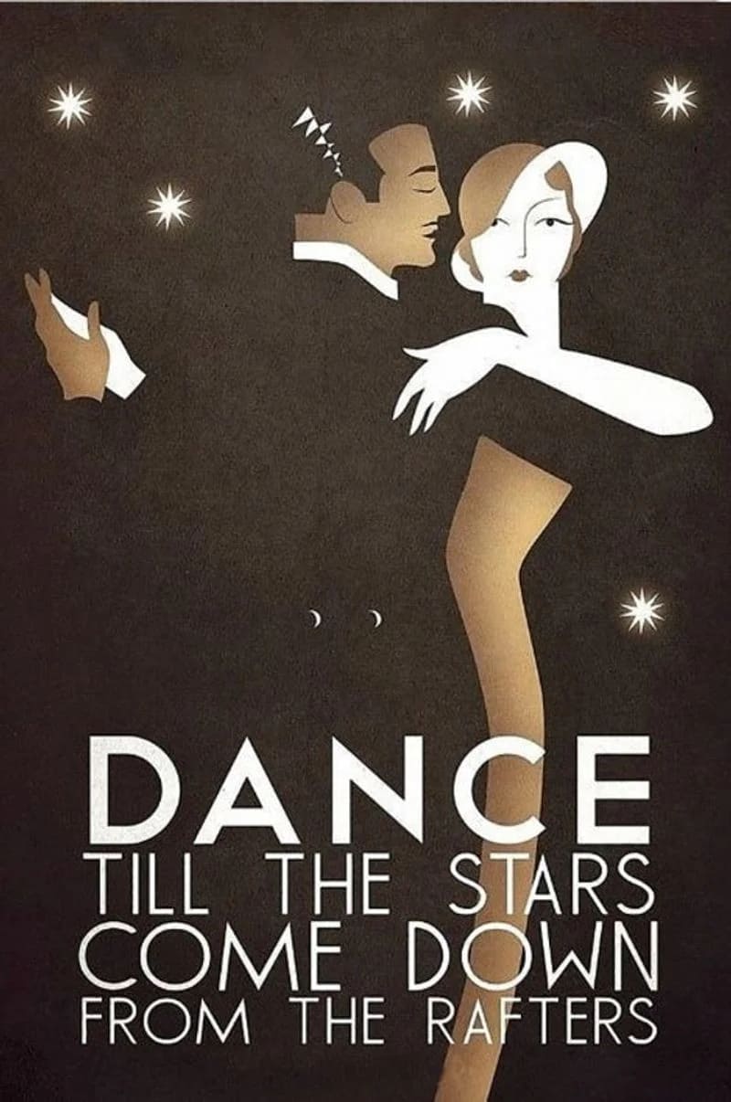 Vintage Dance Tango Vertical Unframed / Wrapped Canvas Wall Decor Poster