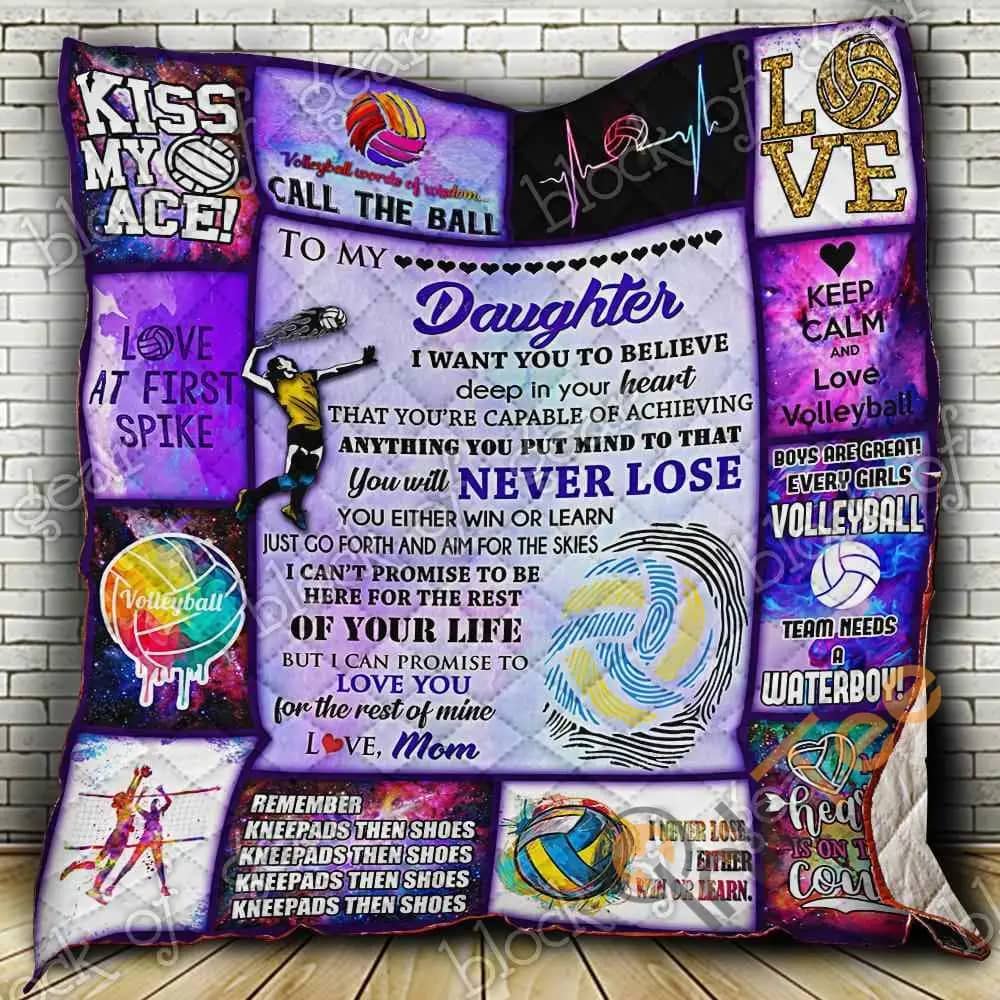 Volleyball Daughter, Love, Mom  Blanket KC1307 Quilt