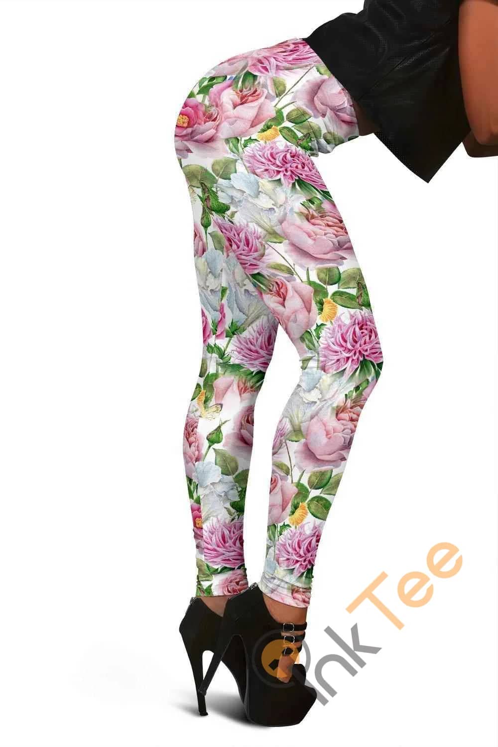 Watercolor Floral 3D All Over Print For Yoga Fitness Women's Leggings