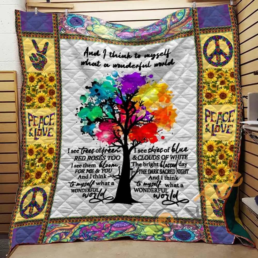 What A Wonderful World Hippie  Blanket TH1707 Quilt
