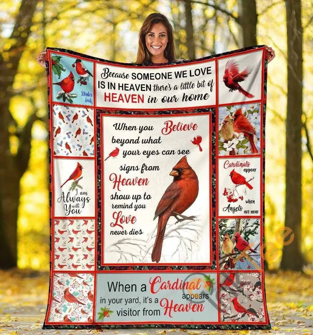 When You Belive Beyond What Your Eyes Can See Red Cardinal Ultra Soft Cozy Plush Fleece Blanket