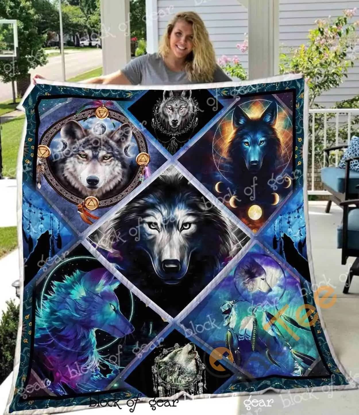 Wolf And Dreamcatcher  Blanket KC1707 Quilt