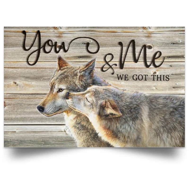 Wolf You & Me Unframed / Wrapped Canvas Wall Decor Poster