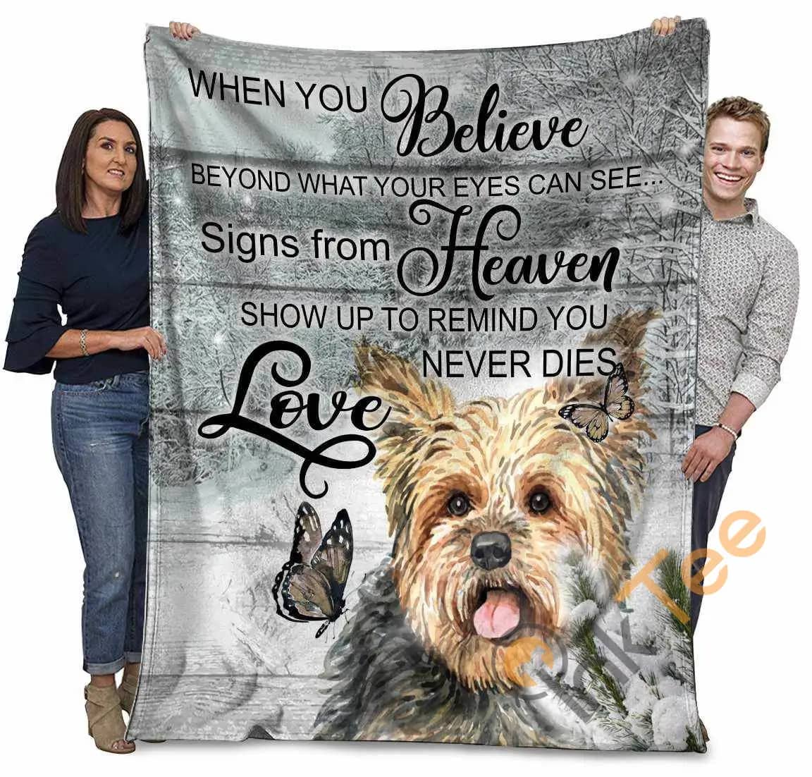 Yorkshire Dog When You Belive Beyond What Your Eyes Can See Ultra Soft Cozy Plush Fleece Blanket