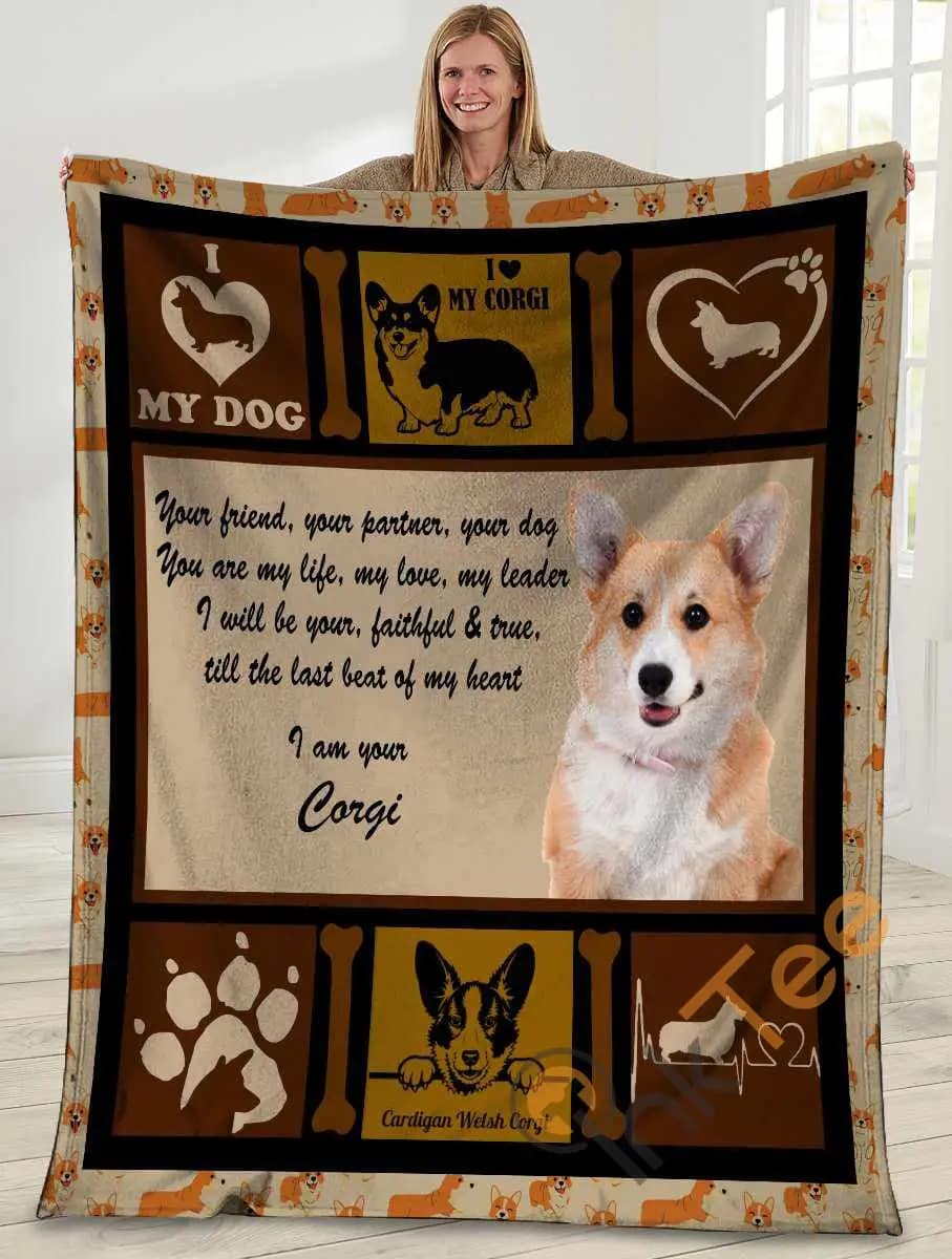 Your Friend Your Partner Your Dog You Are My Life Corgi Dog Ultra Soft Cozy Plush Fleece Blanket