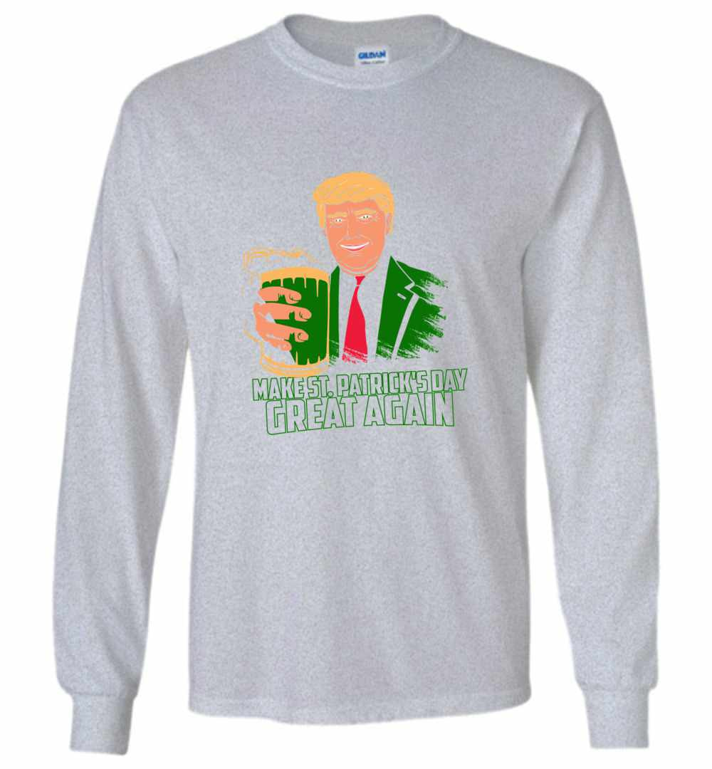 Inktee Store - Trump Make St Patrick'S Day Great Again Long Sleeve T-Shirt Image