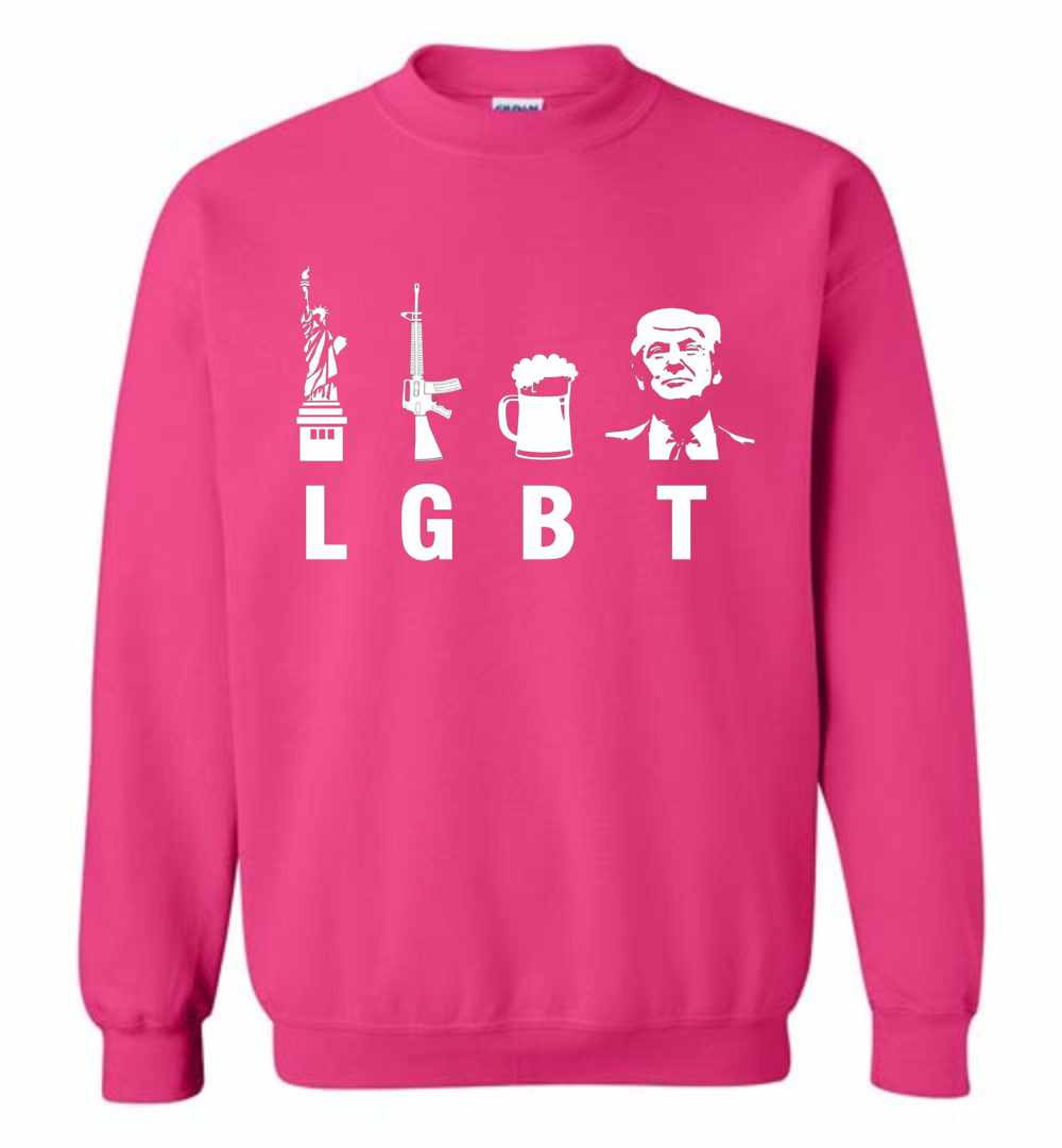 Inktee Store - Liberty Guns Beer Trump Support Funny Parody Lgbt Sweatshirt Image
