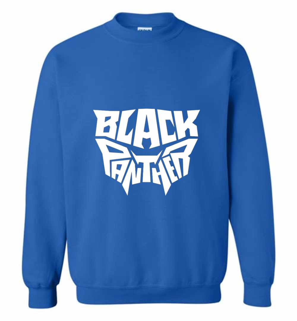 Inktee Store - Black Panther Head Typography Graphic Sweatshirt Image
