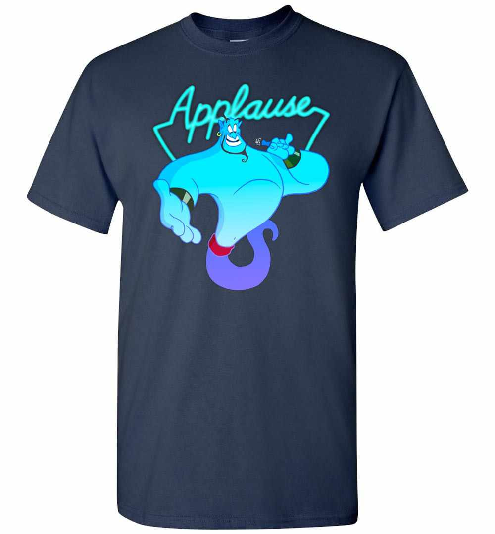 Inktee Store - Disney Aladdin Genie Applause Neon Light Graphic Men'S T-Shirt Image