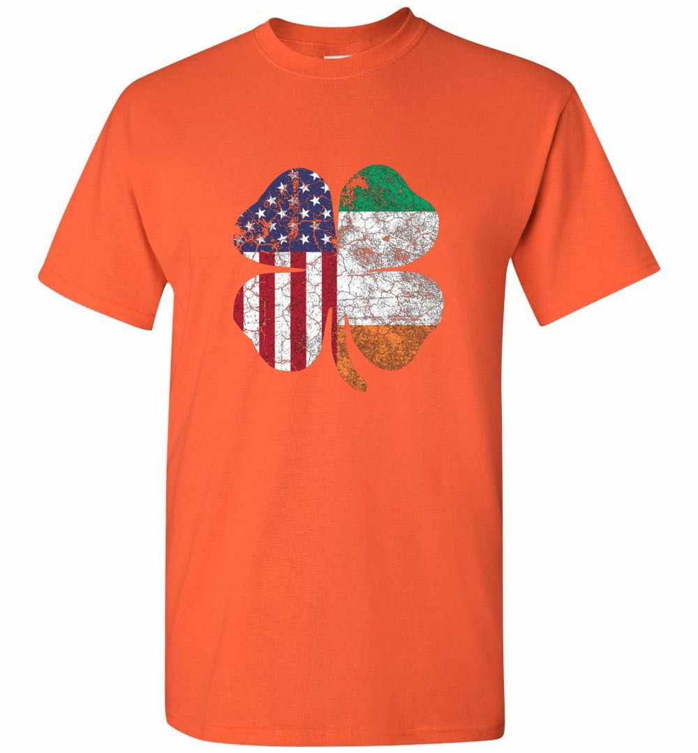 Inktee Store - Irish American Flag Ireland Shamrock St Patricks Day Men'S T-Shirt Image